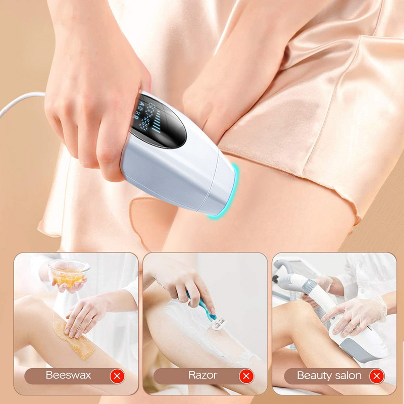 Epilator laser electric pentru femei cu ecran LED 600000 de fulgere Epilator permanent fără durere IPL pentru îndepărtarea părului pentru axile, picioare, brațe