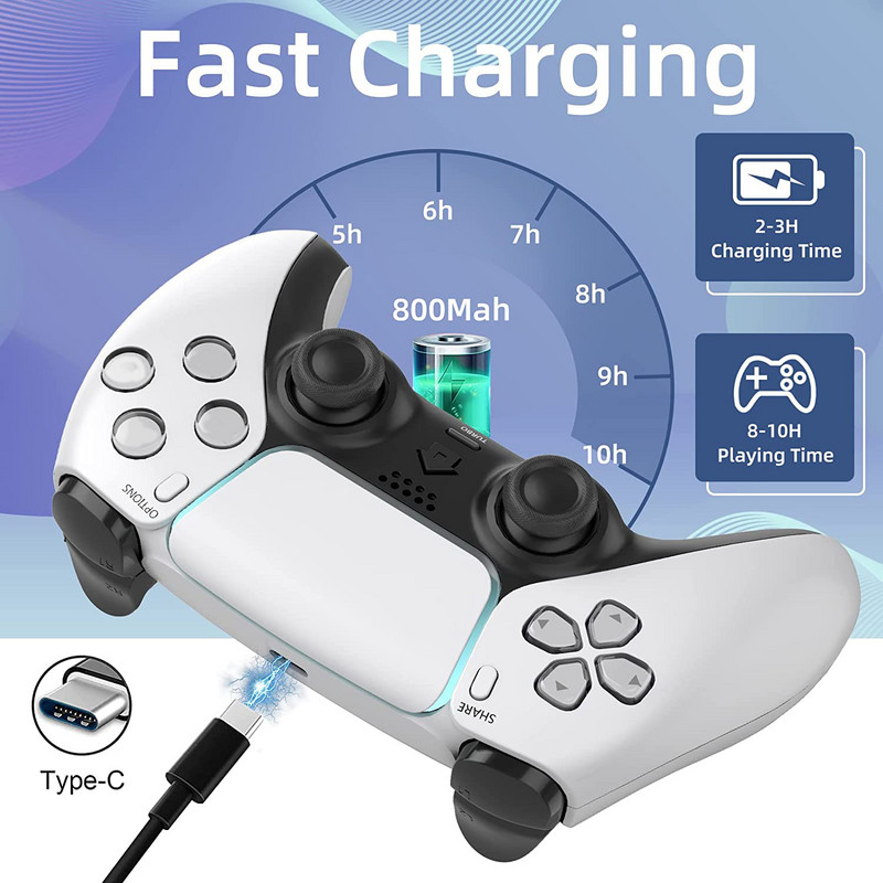Joystick fără fir Bluetooth Ps4 Controller Gamepad 6-Axis Game Joypad pentru PS4/PS4 Slim/PC/Steam/iPad/tabletă/Andriod