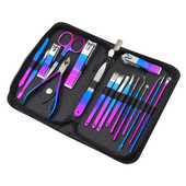 18 bucăți/set mașini de tăiat unghii instrument din oțel tăietor profesional de unghii pedichiură foarfece pentru piele moartă set de manichiură multifuncțional pentru îngrijire