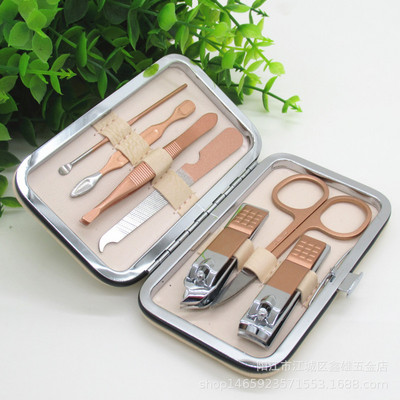 Pedikiūro manikiūro įrankis Nagų dailė nerūdijančio plieno odelių kirpimo žirklės, žirklės, valiklis, priežiūros rinkinio dėklas