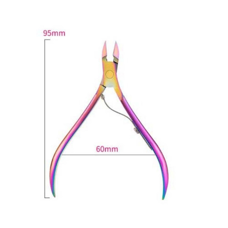 7 bucăți/set Proessional colorat din oțel inoxidabil pentru unghii Instrument de curățare pentru îndepărtarea pielii moarte Instrument de manichiură