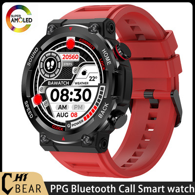 Outdoor Sports Smart Watch 400 Mah suur aku 1,39" 360 * 360 Mehed Vastavad kõne Veekindel Fitness Tracker Dial Call Nutikell