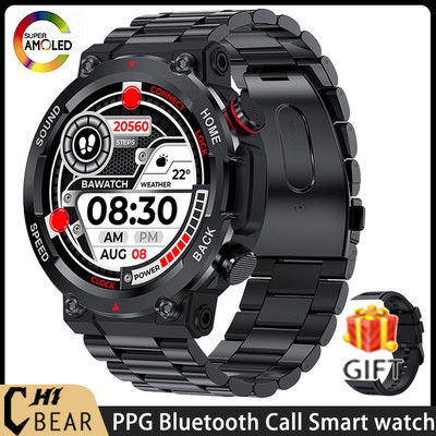 Outdoor Sports Smart Watch 400 Mah suur aku 1,39" 360 * 360 Mehed Vastavad kõne Veekindel Fitness Tracker Dial Call Nutikell