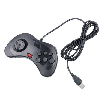 Черно-бял цветен мини USB кабелен геймпад контролер за PC компютърни игри за SS Saturn Style