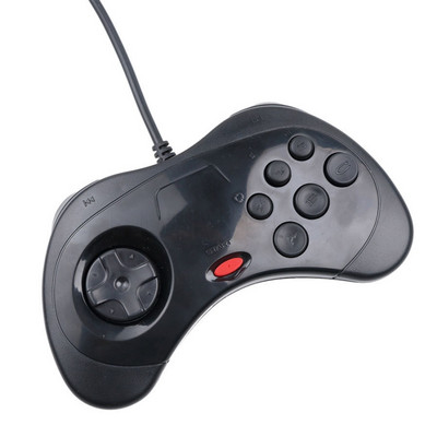 Culoare alb negru Mini USB Gamepad cu fir Controller pentru jocuri pe computer pentru computer pentru stilul SS Saturn