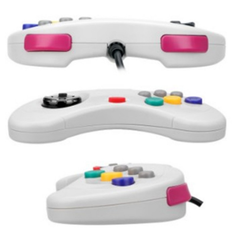 Culoare alb negru Mini USB Gamepad cu fir Controller pentru jocuri pe computer pentru computer pentru stilul SS Saturn