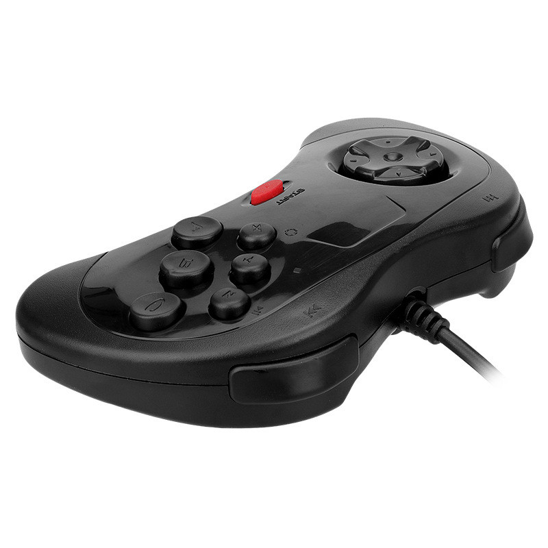Culoare alb negru Mini USB Gamepad cu fir Controller pentru jocuri pe computer pentru computer pentru stilul SS Saturn