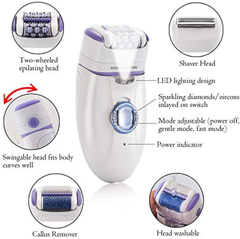 Epilator 3 in1 pentru femei Epilator electric pentru femeie pentru îndepărtarea părului aparat de ras pentru femeie aparat de tuns bikini corp depilator picior depilare reîncărcabil