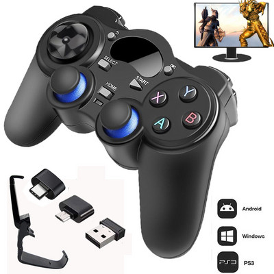 Gamepad 2.4 G Controler Android Joystick fără fir Joypad cu convertor OTG pentru PS3/Telefon inteligent pentru Tablet PC Smart TV Box