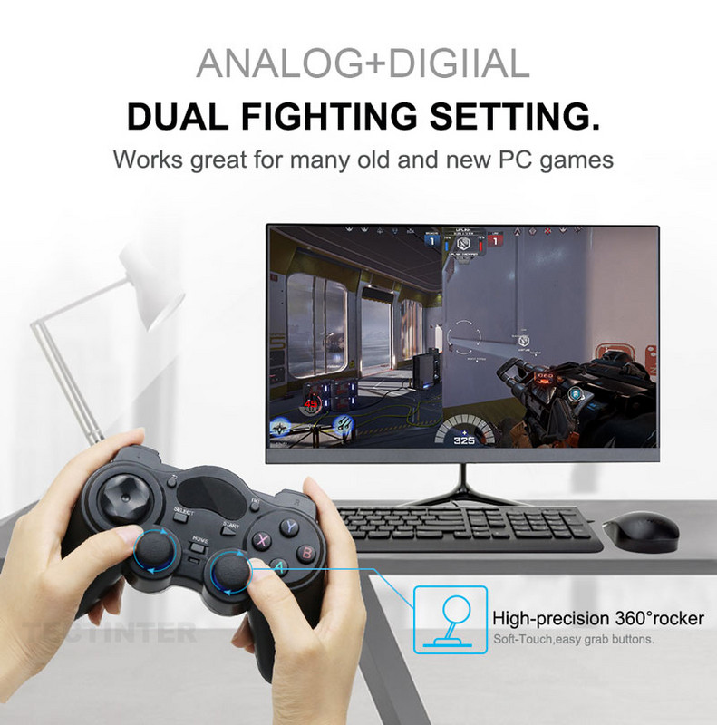 Gamepad 2.4 G Controller Android Wireless Joystick Joypad με μετατροπέα OTG για PS3/Smart Phone για Tablet PC Smart TV Box