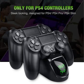 Зарядно устройство с двоен контролер за PS4 Slim Pro USB бързо зареждаща докинг станция с LED индикатор за Playstation 4 Dualshock 4 геймпад