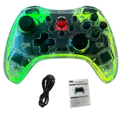 Wireless BT LED transparent Gamepad luminos pentru NS Switch Consola Game Controller Joystick pentru Switch PS3 PS4 Android PC Dispozitiv