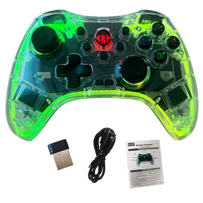 Wireless BT LED transparent Gamepad luminos pentru NS Switch Consola Game Controller Joystick pentru Switch PS3 PS4 Android PC Dispozitiv