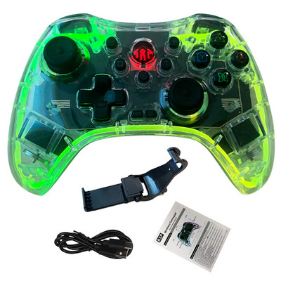 Wireless BT LED transparent Gamepad luminos pentru NS Switch Consola Game Controller Joystick pentru Switch PS3 PS4 Android PC Dispozitiv