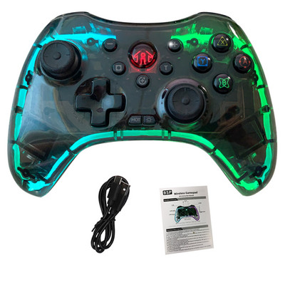 Wireless BT LED transparent Gamepad luminos pentru NS Switch Consola Game Controller Joystick pentru Switch PS3 PS4 Android PC Dispozitiv