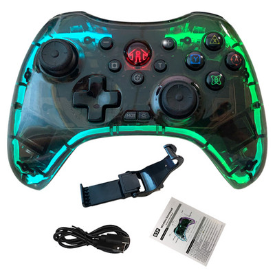 Wireless BT LED transparent Gamepad luminos pentru NS Switch Consola Game Controller Joystick pentru Switch PS3 PS4 Android PC Dispozitiv