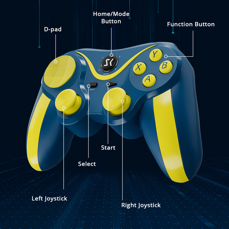 Controler fără fir Bluetooth Gamepad PC Vibrație dublă BT3.0 Joystick de joc pentru telefon Android Tablet TV Box Suport pentru telefon Apple