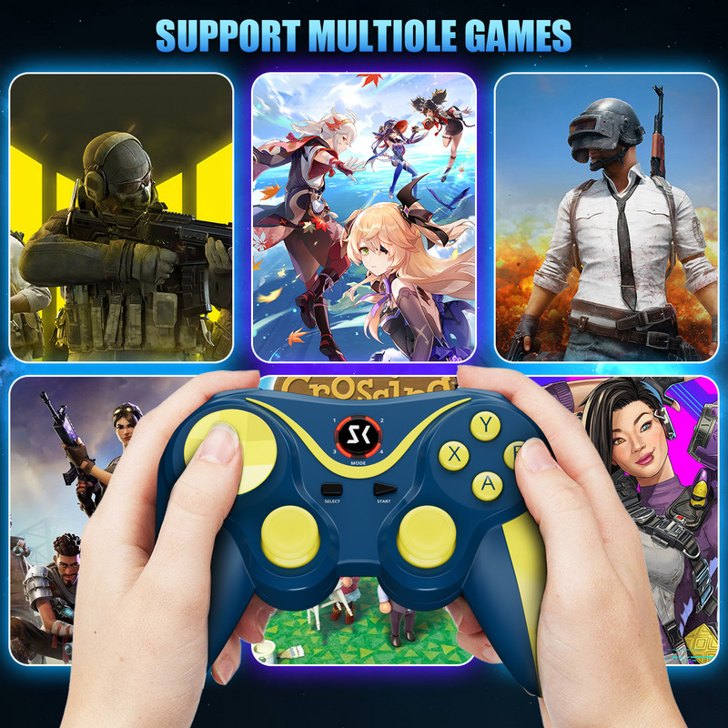 Controler fără fir Bluetooth Gamepad PC Vibrație dublă BT3.0 Joystick de joc pentru telefon Android Tablet TV Box Suport pentru telefon Apple