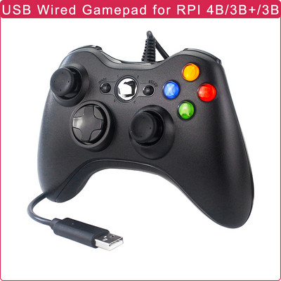 Raspberry Pi 4 USB Wired Gamepad Controller Vibration Joypad Gamepad pentru Windows 7 8 Retropie Retroflag NESPi SUPERPI Case
