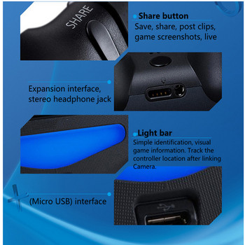 PS4 Gamepad Ασύρματο ελεγκτή Bluetooth Ελεγκτής PS4 Pengontrol για PS4/Slim/Pro PC PS3 Joystick 6-Axis