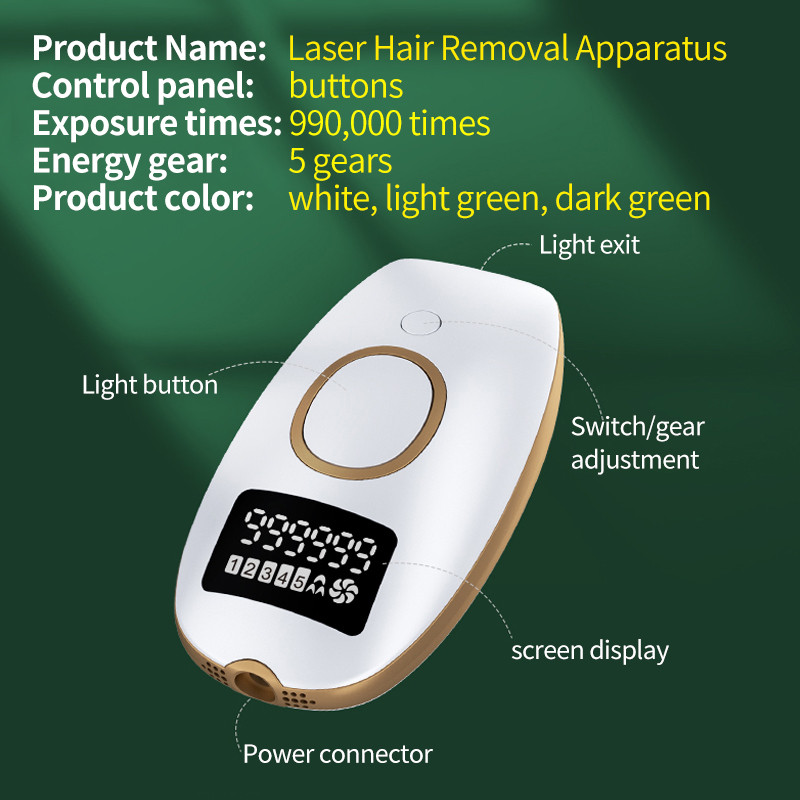 Epilator cu laser Flashuri fara durere 999999 Epilarea IPL Femei Dispozitiv de indepartare permanenta a corpului facial Epilator electric cu laser