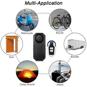 Безжична вибрационна аларма за велосипеди Hollarm IP55 Водоустойчива аларма за мотоциклети Дистанционно управление Детектор за велосипеди против кражба Алармена система