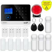 Cel mai nou wireless Home Security Tuya WIFI GSM SIM card EN RU ES PL DE Sistem de alarmă inteligent comutabil Tuya APP RFID Telecomandă