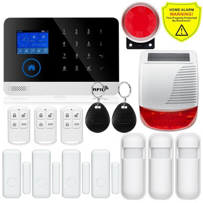 Cel mai nou wireless Home Security Tuya WIFI GSM SIM card EN RU ES PL DE Sistem de alarmă inteligent comutabil Tuya APP RFID Telecomandă