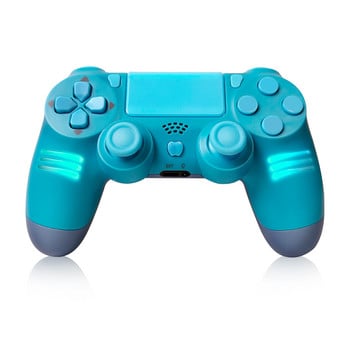 Цветен Bluetooth безжичен геймпад Двойна вибрация Игрален контролер 6-осов джойстик Сензорен панел LED светлинен геймпад за PS4 PS3