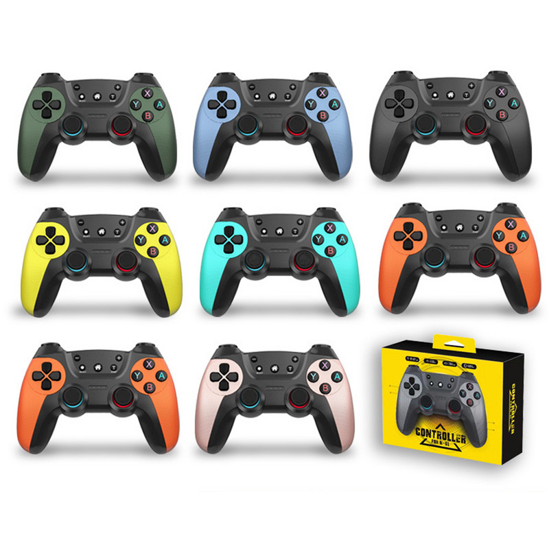 Bluetooth vezeték nélküli játékvezérlő vezérlő, teljes funkciós vibrációs 6 tengelyes joystickek Wake Up vibrációs játékvezérlő kapcsolóhoz/számítógéphez/TV-hez