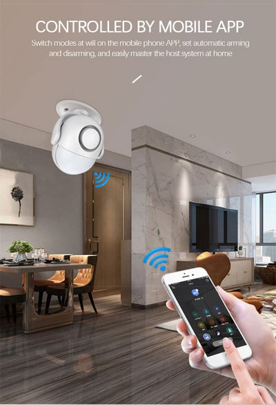 EU Tuya Smart Home Security Σύστημα συναγερμού WIFI λειτουργεί με Alexa 125dB ανιχνευτής PIR Αισθητήρας πόρτας/παραθύρου Wireless App Διαρρήκτη