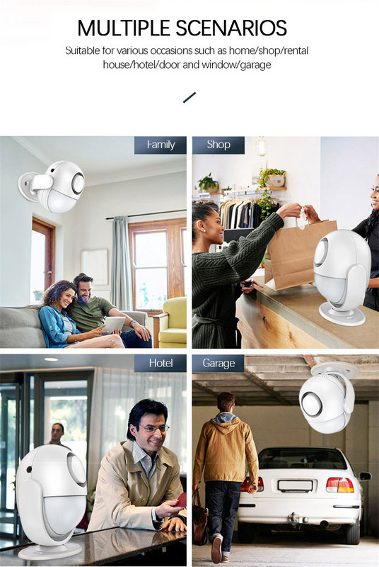 EU Tuya Smart Home Security Σύστημα συναγερμού WIFI λειτουργεί με Alexa 125dB ανιχνευτής PIR Αισθητήρας πόρτας/παραθύρου Wireless App Διαρρήκτη