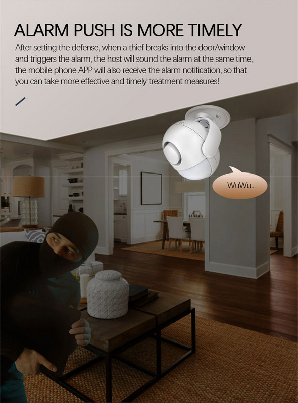 EU Tuya Smart Home Security Σύστημα συναγερμού WIFI λειτουργεί με Alexa 125dB ανιχνευτής PIR Αισθητήρας πόρτας/παραθύρου Wireless App Διαρρήκτη