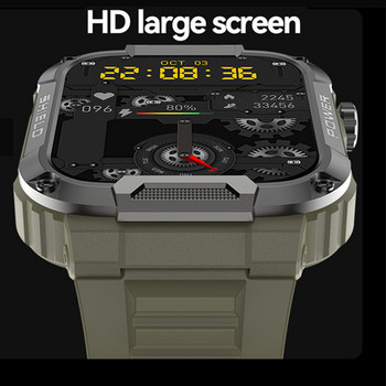 1.85“ HD голям екран Смарт часовник за мъже 400 MAh голяма батерия AI Гласов асистент Фитнес тракер Bluetooth разговор Спортен смарт часовник за мъже