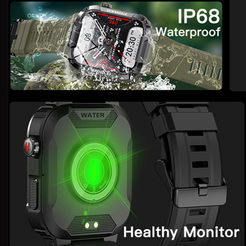 Ceas inteligent HD cu ecran mare de 1,85“ pentru bărbați Baterie mare de 400 mAh Asistent vocal AI Tracker fitness Apel Bluetooth Ceas inteligent sport pentru bărbați