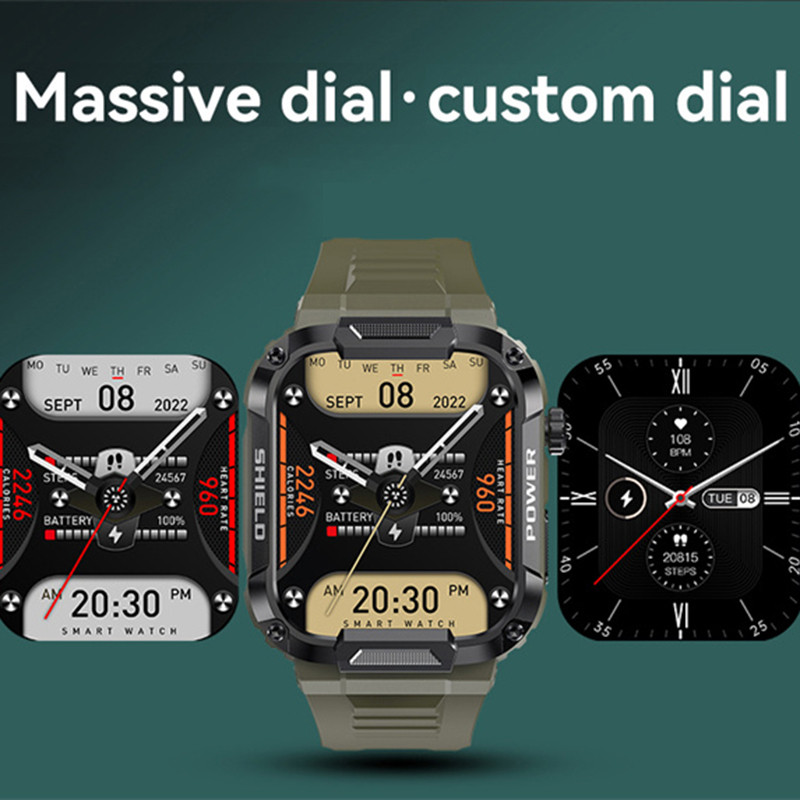 Ceas inteligent HD cu ecran mare de 1,85“ pentru bărbați Baterie mare de 400 mAh Asistent vocal AI Tracker fitness Apel Bluetooth Ceas inteligent sport pentru bărbați
