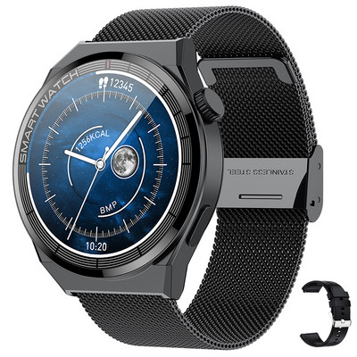 Нов смарт часовник NFC 2022 Безжично зареждане Smartwatch Bluetooth разговори Часовници Мъже Жени Фитнес гривна Персонализиран циферблат+КУТИЯ