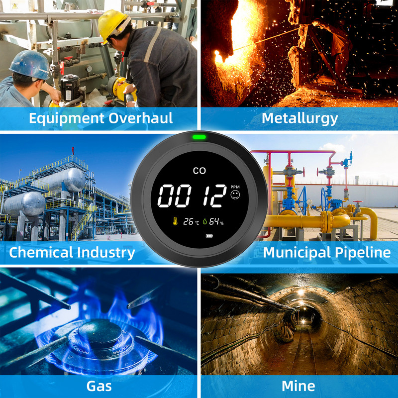 PROTMEX 2 σε 1 CO Συναγερμός Προειδοποίηση ανιχνευτή πιλοτικό φως Μονοξείδιο του άνθρακα Αισθητήρας καπνού άνθρακα ξύλου για οικιακή βιομηχανία ασφάλεια PTH-12