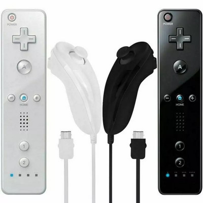 Вграден вибрационен мотор Безжичен геймпад за Nintend Wii Nunchuck Bluetooth дистанционно управление Джойстик Джойпад за Nintend Wii