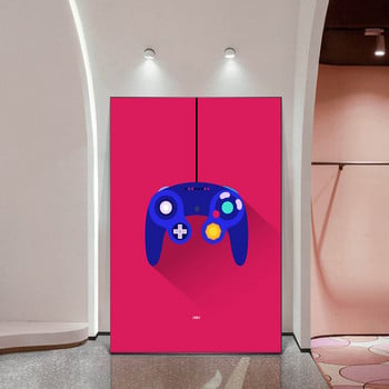 Πολύχρωμο χειριστήριο παιχνιδιών Gamepad PS4 Canvas Painting Αφίσες και εκτυπώσεις τοίχου για διακόσμηση σπιτιού σαλονιού