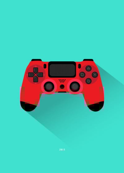 Πολύχρωμο χειριστήριο παιχνιδιών Gamepad PS4 Canvas Painting Αφίσες και εκτυπώσεις τοίχου για διακόσμηση σπιτιού σαλονιού