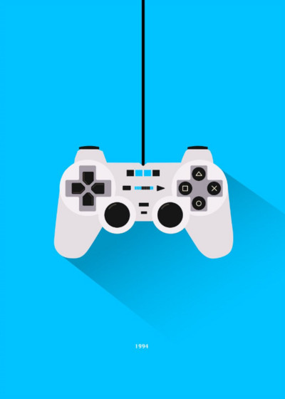 Πολύχρωμο χειριστήριο παιχνιδιών Gamepad PS4 Canvas Painting Αφίσες και εκτυπώσεις τοίχου για διακόσμηση σπιτιού σαλονιού