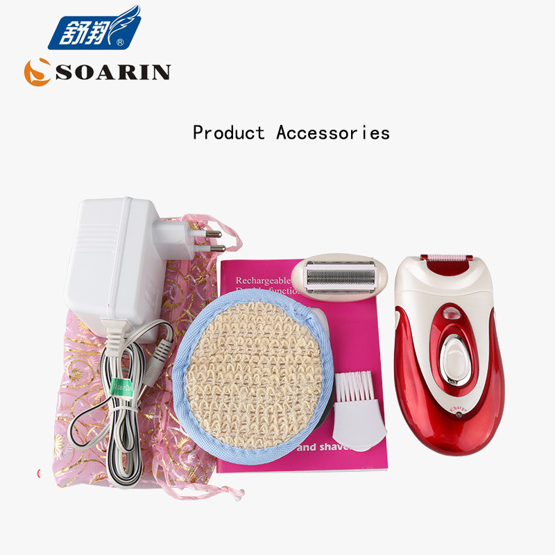 Epilator electric KEMEI 2 în 1 pentru femei, roșu, reîncărcabil, pentru îndepărtarea părului, roată Formula aparat de ras pentru femeie Aparat de bărbierit pentru față și corp