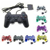 PS2 juhtmega mängukontrolleri mängupuldi Double Vibration Clear Controller mängupuldi joypad Sony Playstation PS2 Controle jaoks