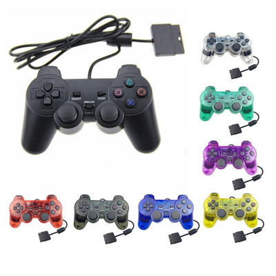 PS2 juhtmega mängukontrolleri mängupuldi Double Vibration Clear Controller mängupuldi joypad Sony Playstation PS2 Controle jaoks