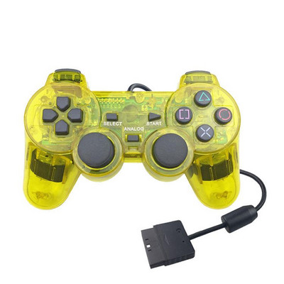 PS2 juhtmega mängukontrolleri mängupuldi Double Vibration Clear Controller mängupuldi joypad Sony Playstation PS2 Controle jaoks