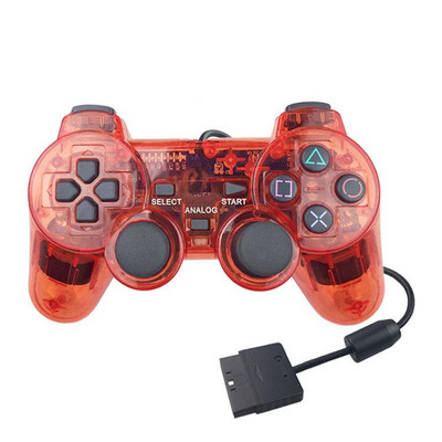 PS2 juhtmega mängukontrolleri mängupuldi Double Vibration Clear Controller mängupuldi joypad Sony Playstation PS2 Controle jaoks