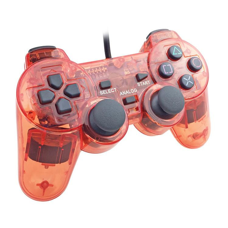 PS2 juhtmega mängukontrolleri mängupuldi Double Vibration Clear Controller mängupuldi joypad Sony Playstation PS2 Controle jaoks