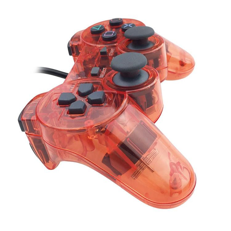 PS2 juhtmega mängukontrolleri mängupuldi Double Vibration Clear Controller mängupuldi joypad Sony Playstation PS2 Controle jaoks