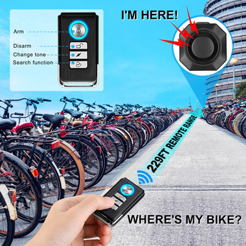 2022 Нова безжична водоустойчива велосипедна вибрационна аларма USB зареждане Дистанционно управление Мотоциклет Електрически велосипед Сигурна аларма срещу взлом